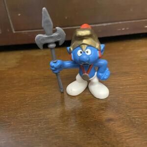 Vintage Knight Super Smurf Peyo Schleich Smurfs Germany Nostalgia Figurine Toy